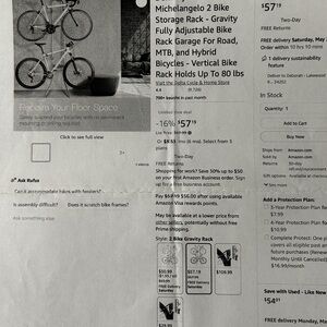 Michelangelo 2 Bike Gravity Storage Rack - Vertical Bike Rack (silver metal)